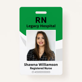 Berufliches grün Foto-ID-Abzeichen mit Bar-Code Ausweis
