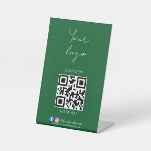Berufliches grünes Logo QR Code Pedestal Zeichen Sockelschild