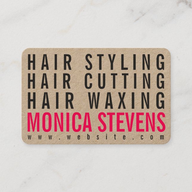 Berufliches Handwerk des modernen trendy mutigen Visitenkarte (Vorderseite)