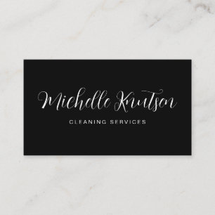 Berufliches Hausreinigungsservice Schwarz-weiß Visitenkarte