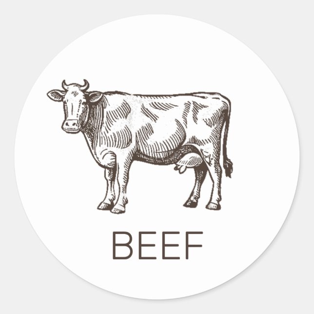Berufliches individuelles Rindfleisch Runder Aufkleber (Vorderseite)