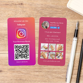 Berufliches Instagramm-Foto folgen Qr-Code Visitenkarte