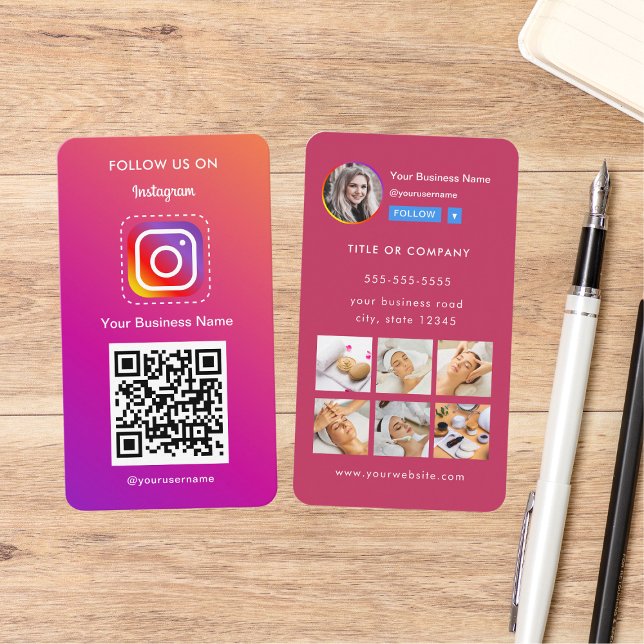 Berufliches Instagramm-Foto folgen Qr-Code Visitenkarte (Von Creator hochgeladen)