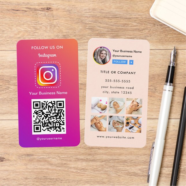 Berufliches Instagramm-Foto folgen Qr-Code Visitenkarte (Von Creator hochgeladen)