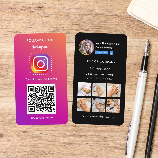 Berufliches Instagramm-Foto folgen Qr-Code Visitenkarte (Von Creator hochgeladen)