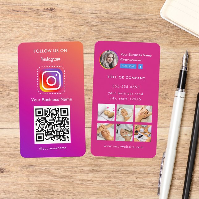 Berufliches Instagramm-Foto folgen Qr-Code Visitenkarte (Von Creator hochgeladen)