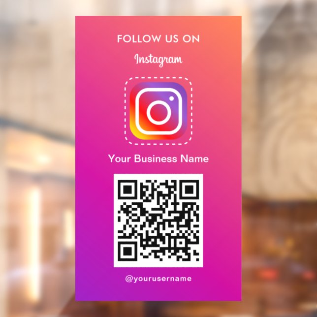 Berufliches Instagramm-Logo folgen Qr-Code Fensteraufkleber (Blatt 2)