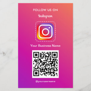 Berufliches Instagramm-Logo folgen Qr-Code Flyer