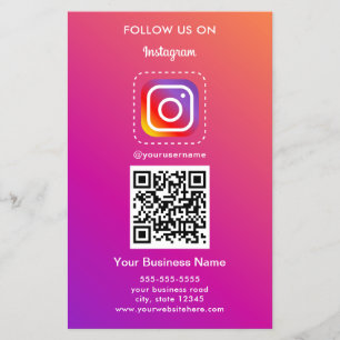 Berufliches Instagramm-Logo folgen Qr-Code Flyer