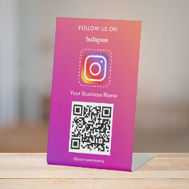 Berufliches Instagramm-Logo folgen Qr-Code Sockelschild