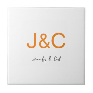 Berufliches klassisches Monogramm Minimalistisch S Fliese