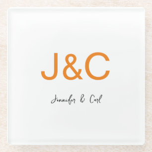 Berufliches klassisches Monogramm Minimalistisch S Glasuntersetzer