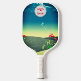 Berufliches, kreises Logo mit Meerblau Pickleball Schläger