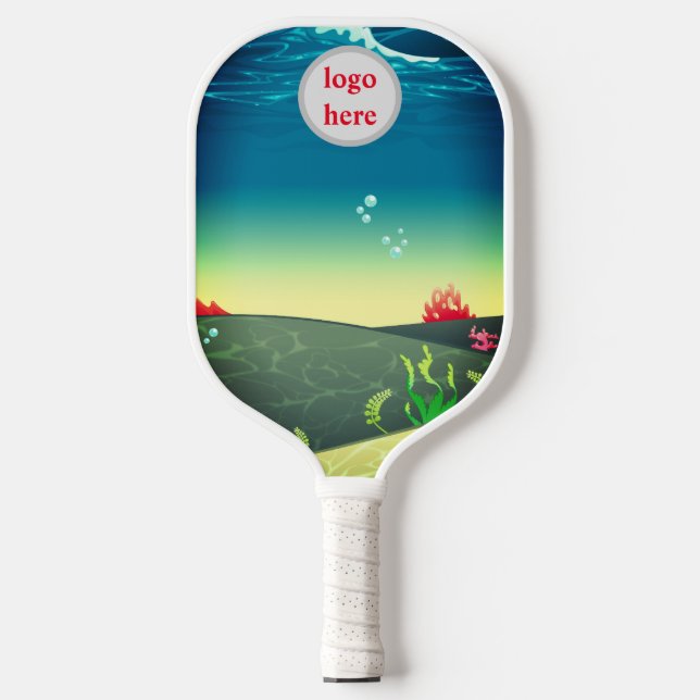 Berufliches, kreises Logo mit Meerblau Pickleball Schläger (Vorderseite)