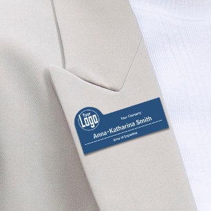 Berufliches Logo-Business & Expertise Blau Namensschild