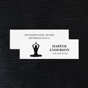 Berufliches Logo des Black Yoga Instructors Mini Visitenkarte