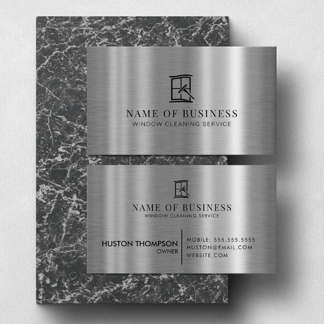 Berufliches Logo des Reinigungsservice für Fenster Visitenkarte (Von Creator hochgeladen)