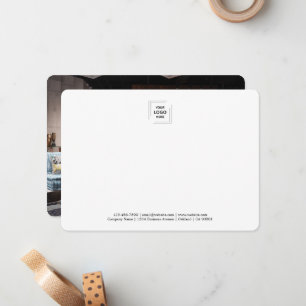 Berufliches Logo für Business Foto Weiß Minimalist Mitteilungskarte