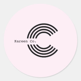 Berufliches Logo in Rosa Runder Aufkleber