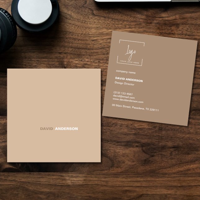 Berufliches Logo Modern Einfach Minimalistisch Quadratische Visitenkarte (Professional Logo Modern Simple Minimalist Square Business Card)