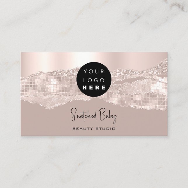 Berufliches Logo QR Code Friseur MakeupArtist Visitenkarte (Vorderseite)