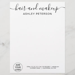 Berufliches Logo Schwarz-weiße Typografie Briefbogen