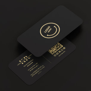 Berufliches Logo Social Media Elegant Black Visitenkarte