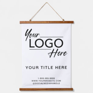 Berufliches Logo Wandteppich Mit Holzrahmen