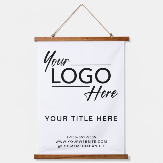 Berufliches Logo Wandteppich Mit Holzrahmen (Vorderseite)