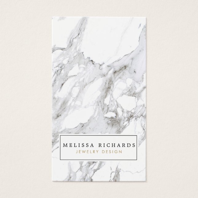 Berufliches Luxe White Marble Earring Display (Vorderseite)