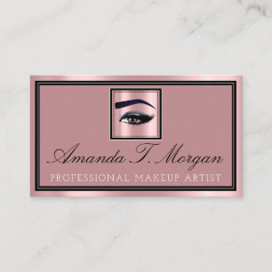 Berufliches Makeup-Lash-Extension-Brow Rosa Visitenkarte