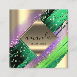 Berufliches Makeup-Logo Tropenkosmetik  Quadratische Visitenkarte