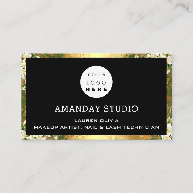 Berufliches Makeup-Logo Visitenkarte (Vorderseite)
