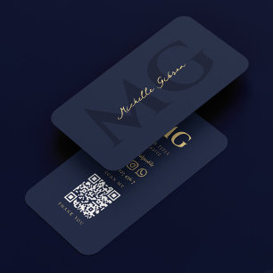 Berufliches Marketing Dark Navy Blue Modern Visitenkarte
