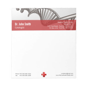 Berufliches medizinisches 3D-Symbol Cross-DNA Notizblock