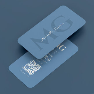 Berufliches Minimal Marketing Dusty Blue Visitenkarte