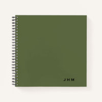 Berufliches Minimal Olive Monogram Notebook