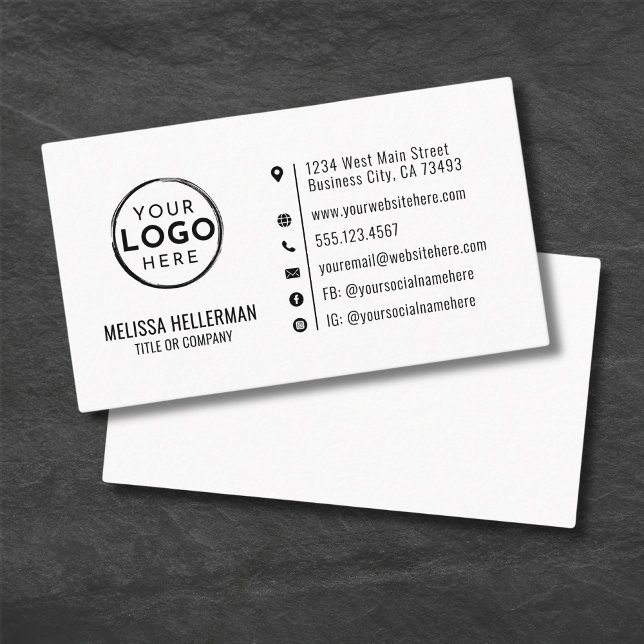 Berufliches Minimalistisches Logo für moderne Unte Visitenkarte (Professional Minimalist Modern Custom Company Logo Business Card)