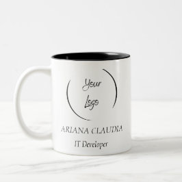 Berufliches Minimalistisches Logo Zweifarbige Tasse