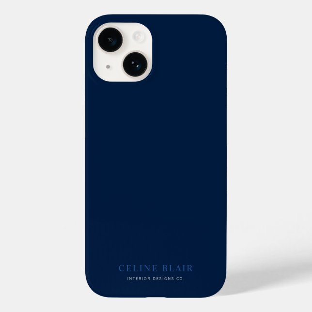 Berufliches Minimalistisches Navy Blue Case-Mate iPhone Hülle (Rückseite)