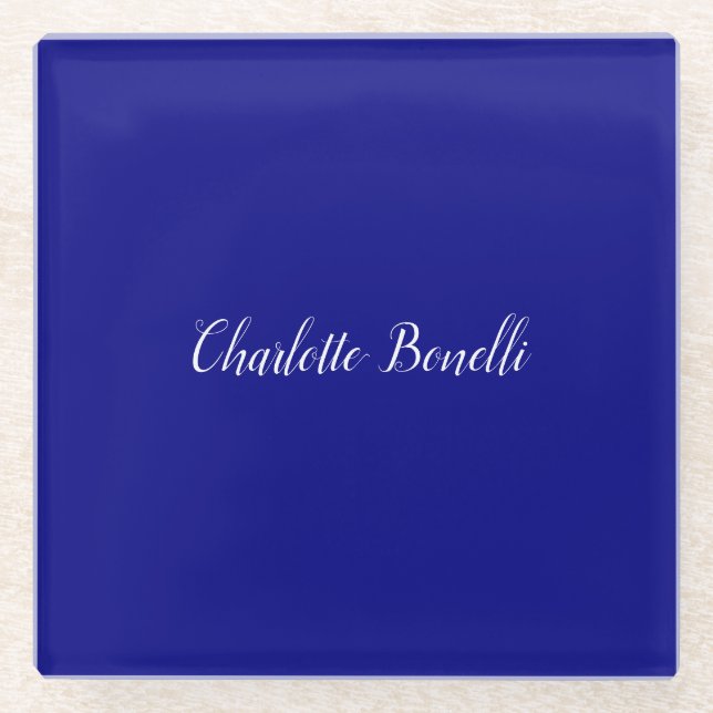 Berufliches Minimalistisches Navy Glasuntersetzer (Vorderseite)