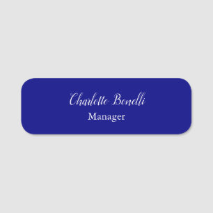 Berufliches Minimalistisches Navy Namensschild