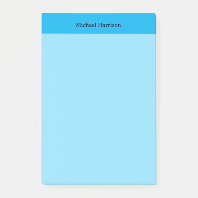 Berufliches Minimalistisches Schlichtes Blau Post-it Klebezettel (Vorderseite)