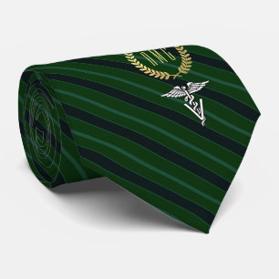 Berufliches mit Monogramm Veterinärgrün Krawatte