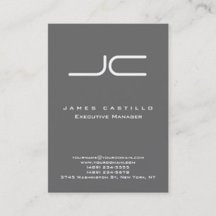 Berufliches modernes Dim Grau Monogramm Visitenkarte