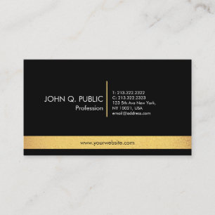 Berufliches modernes elegantes Schwarzes und Gold Visitenkarte