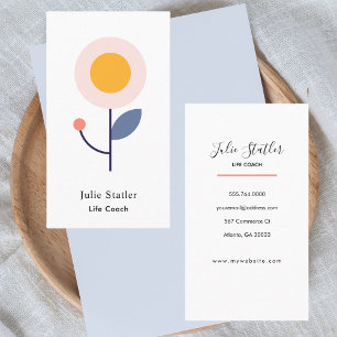 Berufliches, modernes Floral Life Coach Beratung Visitenkarte