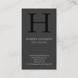 Berufliches modernes graues Monogramm Visitenkarte