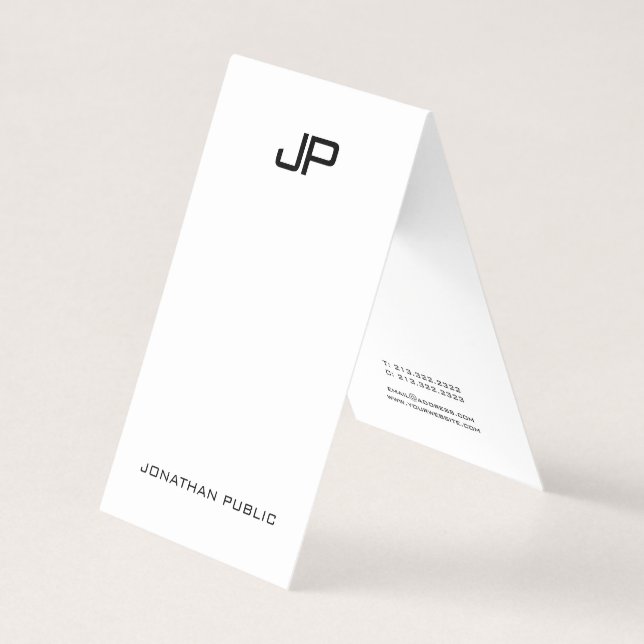 Berufliches modernes Monogramm-elegante einfache Visitenkarten (Vorderseite)