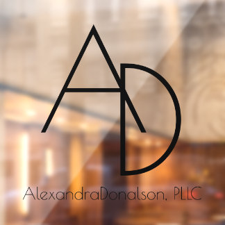 Berufliches, modernes Monogramm-Fenster Fensteraufkleber